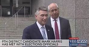 WRAL TV - Republican Mark Harris speaks with reporters...
