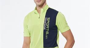 【Lynx Golf】男款吸濕速乾抗UV網眼材質SPORT字樣短袖立領POLO衫-亮綠色 | Lynx | Yahoo奇摩購物中心