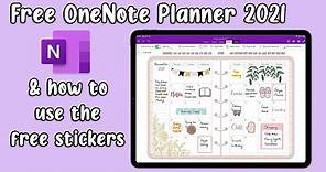 Free OneNote Digital Planner 2021 & OneNote Stickers