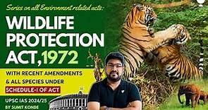 Wildlife Protection Act,1972 | Important acts of Environment for UPSC Prelims