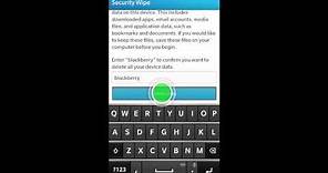 How to perform a security wipe on a BlackBerry 10 smartphone