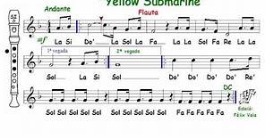 Yellow Submarine, Los Beatles (Flauta con notas)