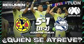 Resumen y goles | América 5 (11-2) 1 Puebla | Liga Mx AP2022 - Cuartos Vuelta | TUDN
