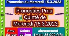 Pronostics Pmu Quinté de Mercredi 15.3.2023 Prix du Centre d'Entraînement à Chantilly. chedmedturf💯