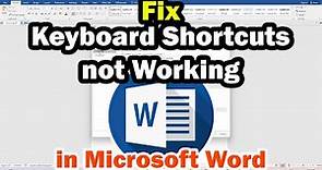 How to Fix Keyboard Shortcuts not Working in Microsoft Word