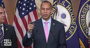 WATCH LIVE: House Minority Leader Jeffries holds briefing as bipartisan funding plan heads to Senate