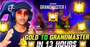 Yes!! Global Top 1 In Only 1 Night Gold To Grandmaster Rank Push Highlights - Garena Free Fire