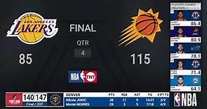 Lakers @ Suns | NBA Playoffs on TNT Live Scoreboard