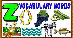 Vocabulary Words For Kids | Words From Letter Z | Words That Start with Z