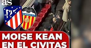 MOISE KEAN viendo el ATLÉTICO MADRID VALENCIA en el PALCO del CIVITAS METROPOLITANO