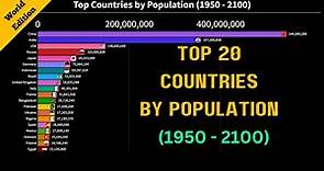 Top 20 Countries by Population, (1950 2100) #worldpopulation