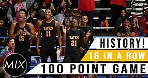 National Record Breaking Night for Yates Basketball | 100 Points - 16 games in the row!