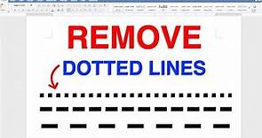 How To Remove Dotted Line in Word
