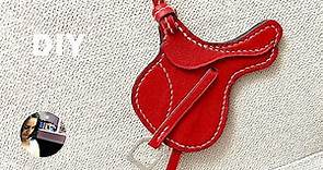Making a cute leather saddle charm, suitable for any bag #leathercraft