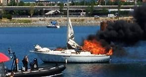 Man burned after boat catches fire in False Creek