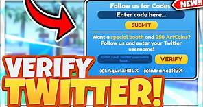 How To *VERIFY TWITTER ACCOUNT* In Roblox Starving Artists To Get TWITTER REWARDS!
