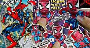 Como hacer a Spider-Man de THE SPIDER-VERSE figura de papel Minecraft articulado Papercraft Tutorial