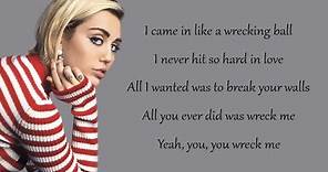 Miley Cyrus - WRECKING BALL (Lyrics)
