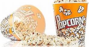 Plastic Popcorn Containers Retro Style Reusable Popcorn Buckets for Movie Night 7.1”x7.1”x5.1” - 2 Pack…