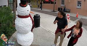 SNOWMAN SCARES THEM! - FUNNY PRANK FOR LAUGHS