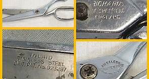 Vintage Richards Of Sheffield 'CENTURY' Rustless Inlaid Scissors England