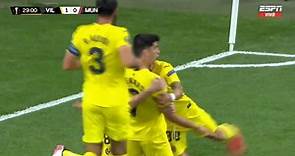 Gerard Moreno marcó el 1-0 de Villarreal vs. Manchester United.