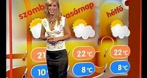 Weather Woman in Black Satin Skirt