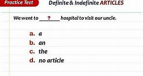 Quick Quiz - Definite & Indefinite Articles | English Grammar Test by Quality Education