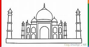 How to draw a beautiful Taj mahal step by step