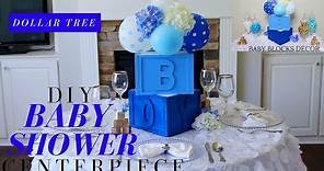 Dollar Tree DIY Baby Shower Decor | DIY Boy Baby Shower Centerpiece | Baby Blocks Baby Shower
