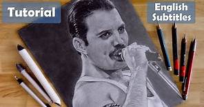 Dibuja a Freddie Mercury con lápices de grafito