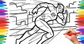 How to Draw Flash, Flash Coloring Pages for Kids, Flash Justice League Superheroe