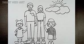 How To Draw My Family | My Family Drawing | Family Drawing Easy | Drawing For Kids | Smart Kids Art