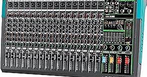 Depusheng PA16 Professional Audio Mixer Sound Board Console Desk System Interface 16 Channel Digital USB Bluetooth MP3 Computer Input 48V Phantom Power Built-in 256 Reverb Effect, Black