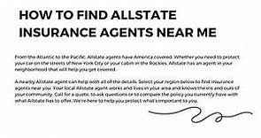 How to find Allstate Insurance Agents Near me
