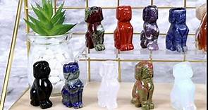 Artistone 2" Lapis Lazuli Dog Crystal Animals Figurine Carved Gemstone Puppy Dog Statue Sculpture Craft Home Decorations