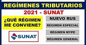 REGIMENES TRIBUTARIOS SUNAT 2021 - CUADRO COMPARATIVO