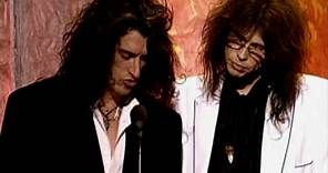 Aerosmith induct Led Zeppelin Rock and Roll Hall of Fame inductions 1995