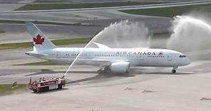 Water Canon Salute for Air Canada's First Boeing 787
