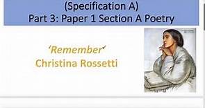 Analysis of 'Remember' by Christina Rossetti