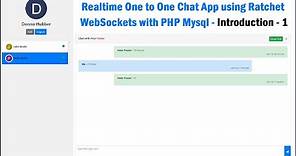 Realtime One to One Chat App using Ratchet WebSockets with PHP Mysql - Introduction - 1