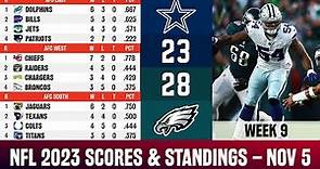🔴 COWBOYS 23-28 EAGLES - NFL SCORES & STANDINGS TODAY - NFL 2023 RESULTS | NOV 5