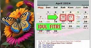 IDUL FITRI 2024 Insyaallah jatuh pada Hari Rabu 10 April 2024 || KALENDER 2024