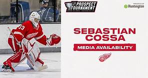 Sebastian Cossa following game 3 of the 2022 NHL Prospect Tournament