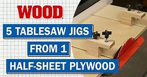 5 Tablesaw Jigs from 1/2 Sheet of Plywood - WOOD magazine