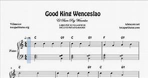Good King Wenceslas El Buen Rey Wenceslao Partitura de Piano Muy Fácil con Acordes Villancico Pr