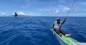 Marshallese sailing a Canoe in Ailuk island in the beautiful place on earth.