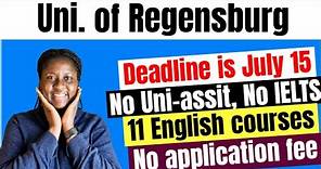 EASY and FREE application apply to University of Regensburg for masters without tuition fee