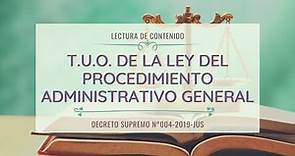 LEY DEL PROCEDIMIENTO ADMINISTRATIVO GENERAL TUO 27444 - Título Preliminar (Perú)
