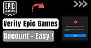 How To Verify Your Epic Games Account !